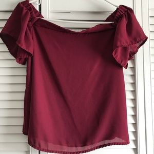 Magenta off the shoulder top